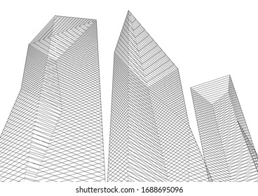 
abstract architecture geometric background 3d illustration