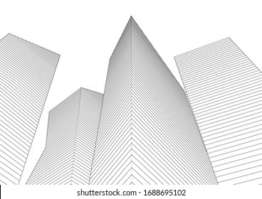 
abstract architecture geometric background 3d illustration