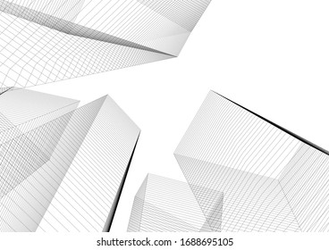 
abstrakte Architektur, geometrischer Hintergrund 3D-Abbildung