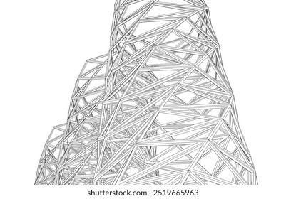 Abstract architecture. Geometric background vector 3d illustration