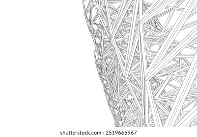 Abstract architecture. Geometric background vector 3d illustration