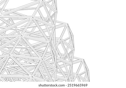 Abstract architecture. Geometric background vector 3d illustration