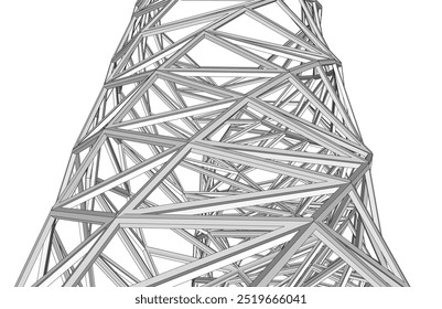Arquitetura abstrata. Ilustração geométrica 3d do vetor de fundo