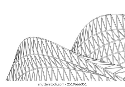 Abstract architecture. Geometric background vector 3d illustration