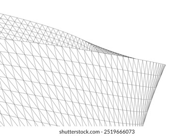 Abstract architecture. Geometric background vector 3d illustration