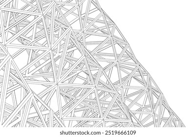 Abstract architecture. Geometric background vector 3d illustration