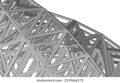 Abstract architecture. Geometric background vector 3d illustration