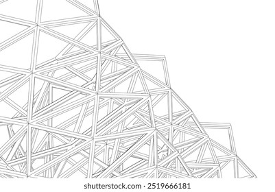 Abstract architecture. Geometric background vector 3d illustration