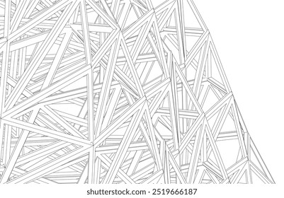 Abstract architecture. Geometric background vector 3d illustration