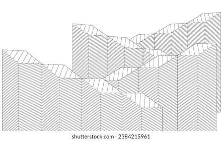 
concepto geométrico de arquitectura abstracta 3d