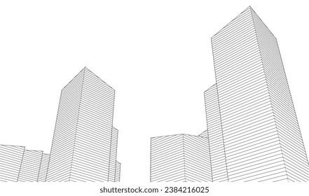 
concepto geométrico de arquitectura abstracta 3d
