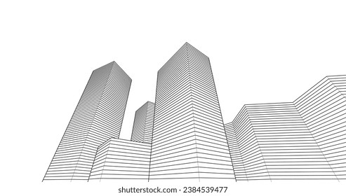 abstract architecture geometric concept 3d