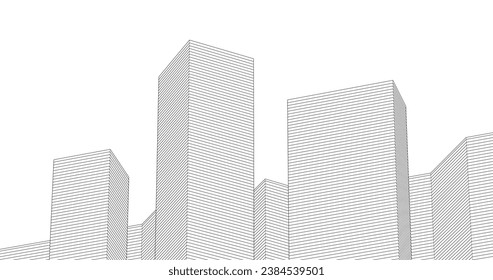 abstract architecture geometric concept 3d