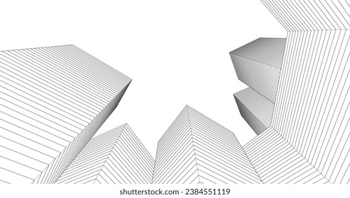 abstract architecture geometric concept 3d