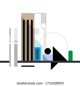 diseño geométrico de arquitectura abstracta, presentación de fondo de estructura mínima gráfica vectorial
