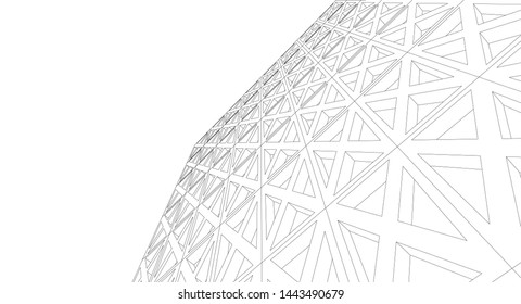 
abstract architecture geometric facades 3d illustration