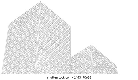 
abstract architecture geometric facades 3d illustration