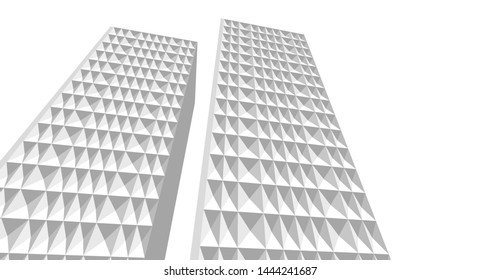 abstract architecture geometric facades 3d illustration