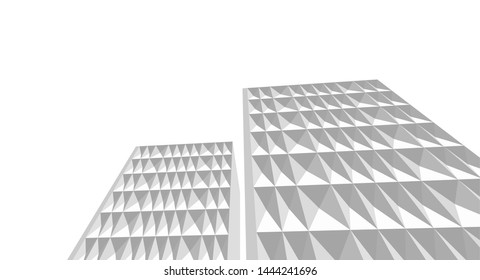 abstract architecture geometric facades 3d illustration