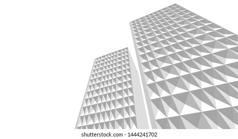 abstract architecture geometric facades 3d illustration