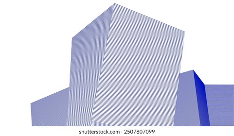 abstract architecture geometric shapes 3d illustration
