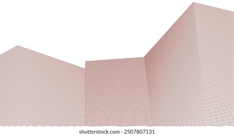 abstrakte Architektur geometrische Formen 3D-Illustration