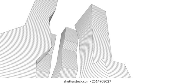 arquitetura abstrata formas geométricas ilustração 3d	