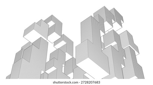 Arquitectura abstracta Formas geométricas 3D