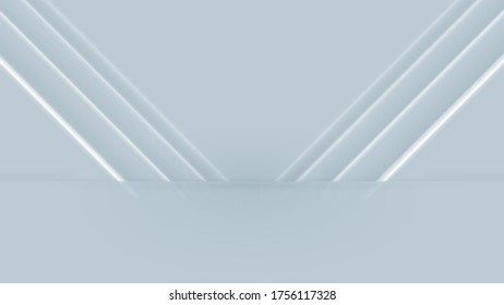 Abstract Architecture with Geometric Stripes Background. Vector Illustration