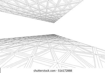 Abstract architecture. Geometric structure