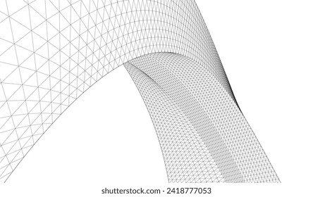 abstract architecture geometric surface 3d rendering