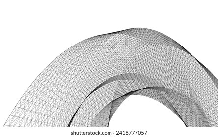 abstract architecture geometric surface 3d rendering