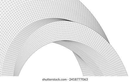 renderización 3d de la superficie geométrica de la arquitectura abstracta