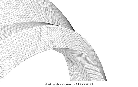abstract architecture geometric surface 3d rendering