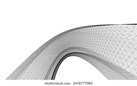 abstract architecture geometric surface 3d rendering
