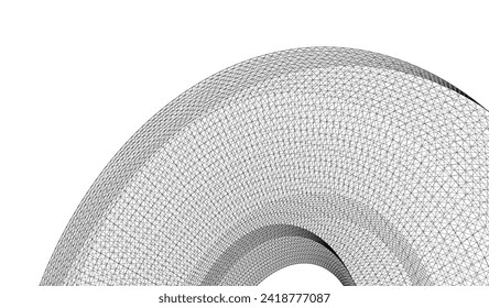 renderización 3d de la superficie geométrica de la arquitectura abstracta