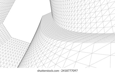 abstract architecture geometric surface 3d rendering
