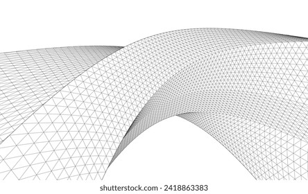 abstract architecture geometric surface 3d rendering