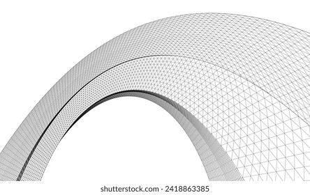 abstract architecture geometric surface 3d rendering