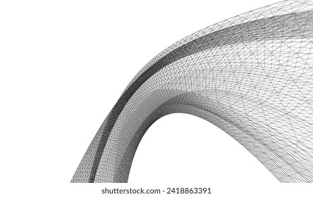 renderización 3d de la superficie geométrica de la arquitectura abstracta