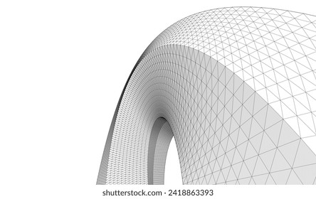 abstract architecture geometric surface 3d rendering
