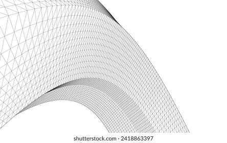 renderización 3d de la superficie geométrica de la arquitectura abstracta
