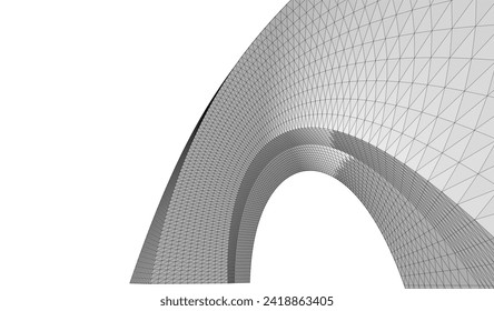 abstract architecture geometric surface 3d rendering