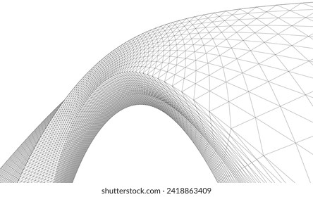 renderización 3d de la superficie geométrica de la arquitectura abstracta