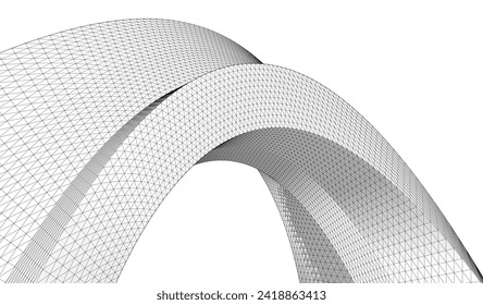 abstract architecture geometric surface 3d rendering
