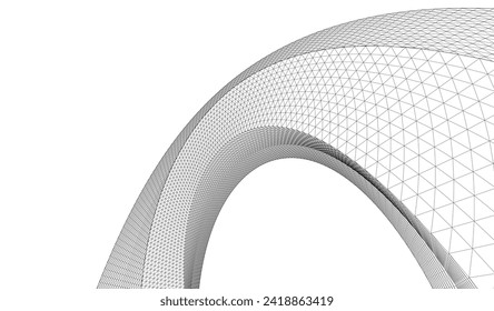 renderización 3d de la superficie geométrica de la arquitectura abstracta