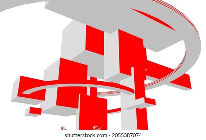 Abstract architecture graphic design 3d drawing