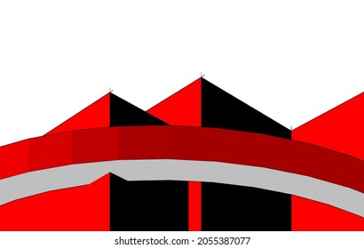 Diseño gráfico de arquitectura abstracta dibujo 3d