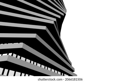 Diseño gráfico de arquitectura abstracta dibujo 3d