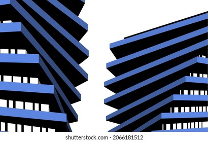 Diseño gráfico de arquitectura abstracta dibujo 3d